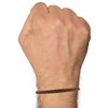 Bracelet Homme Cuir Simple Tréssé Rond 19cm - Marron clair - vue V2