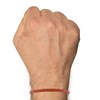 Bracelet Homme Cuir Simple Tréssé Rond 19cm - Orange - vue V2