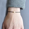 Bracelet Lien Perle d'Eau Douce Blanche et Petites Perles Brillantes - Vert Foncé - vue V4