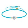 Bracelet Lien Oeil de Sainte Lucie et Petites Perles Mates - Turquoise - vue V1