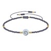 Bracelet Lien Oeil de Sainte Lucie et Petites Perles Mates - Gris foncé - vue V1
