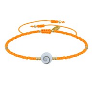 Bracelet Lien Oeil de Sainte Lucie et Petites Perles Mates - Orange