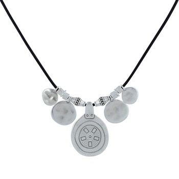 Ethnic Shaman Silver Medal Necklace