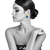 Boucles d'Oreilles Clous Laiton Feuille Pastille Émaillée et Fils Pendants - vue V4