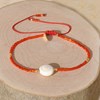 Bracelet Lien Oeil de Sainte Lucie et Petites Perles Brillantes - Rose Fluo - vue V3