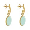 Boucles d'Oreilles Clous Laiton Feuille et Disque Émaillé - vue V3