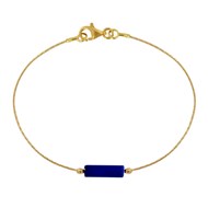 Bracelet Gold Filled Cylindre de Lapis Lazuli
