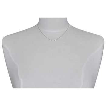 Gold Filled Three Small Larimar Cubes Necklace