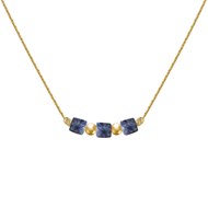 Collier Gold Filled Trois Petits Cubes de Saphir