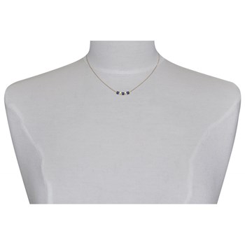 Gold Filled Three Small Sapphire Cubes Necklace