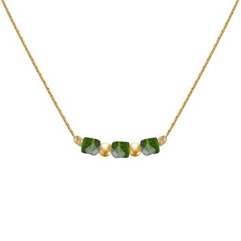 Gold Filled Necklace Three Small Cubes by Diopside
