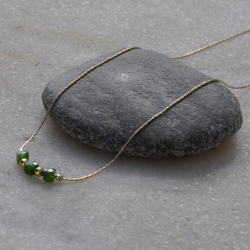 Gold Filled Necklace Three Small Cubes by Diopside