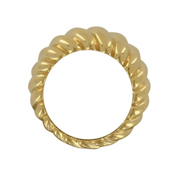 Bague Plaqué Or Torsade Bombée