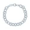 Bracelet Argent 925 Gourmette Mailles Rondes et Ovales - vue V1