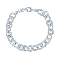 Bracelet Argent 925 Gourmette Mailles Rondes et Ovales