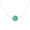 Collier Plaqué Or Perle d'Amazonite Solitaire 13 mm - vue V1