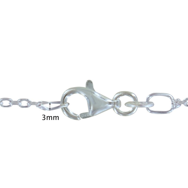 Chaine en Argent Rhodié Maille Forçat 1mm - vue 3