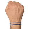 Bracelet Homme Double Tour Cuir Tréssé Rond pour Poignet 19cm - Bleu Nuit - vue V2