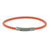 Bracelet Femme Cuir Tréssé Rond 18cm - Orange - vue V1