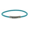 Bracelet Femme Cuir Tréssé Rond 18cm - Turquoise - vue V1