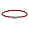 Bracelet Femme Cuir Tréssé Rond 18cm - Rouge - vue V1