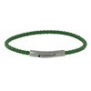 Bracelet Femme Cuir Tréssé Rond 18cm - Vert - vue V1