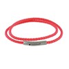 Bracelet Femme Double Tour Cuir Tréssé Rond pour Poignet de 18cm - Rouge Geranium - vue V1