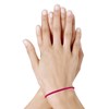 Bracelet Femme Cuir Tréssé Rond 18cm - Fuchsia - vue V2