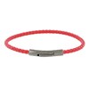 Bracelet Femme Cuir Tréssé Rond 18cm - Rouge Geranium - vue V1