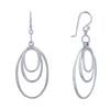 Boucles d'Oreilles Crochet Argent Trois Anneaux Ovales - vue V1