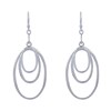 Boucles d'Oreilles Crochet Argent Trois Anneaux Ovales - vue V2