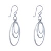 Boucles d'Oreilles Crochet Argent Trois Anneaux Ovales - vue V3