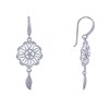 Boucles d'Oreilles Argent 925 Mandala et Plume - vue V1