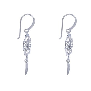 925 Silver Earrings Mandala and Feather