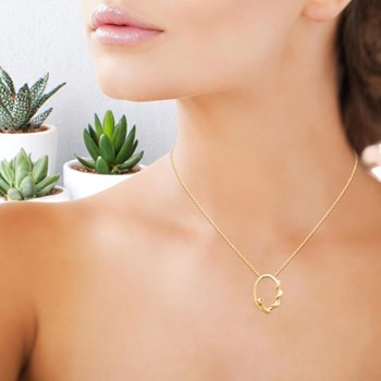 Groene strass slang ogen ketting 750 verguld 3 micron