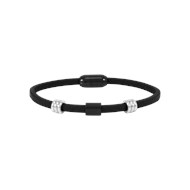 Bracelet pour homme en cuir noir