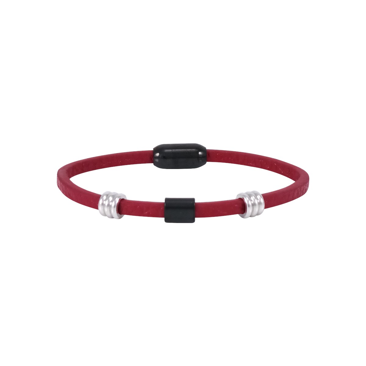 Bracelet pour homme en cuir rouge