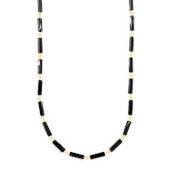 Collier en acier plaqué jaune avec pierres reconstituées agate