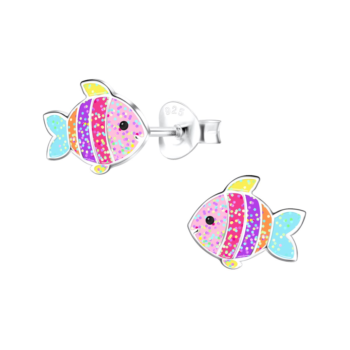 Boucles d'oreilles enfant poisson en argent 925