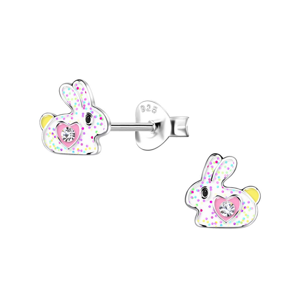 Boucles d'oreilles enfant lapin en argent 925