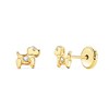 Boucles d'Oreilles Or 18 Carats 750/000 Jaune Motif Chiens - vue V1