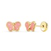 Boucles d'Oreilles Or 18 Carats 750/000 Jaune - Papillons - vue V1