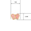 Boucles d'Oreilles Or 18 Carats 750/000 Jaune - Papillons - vue V3