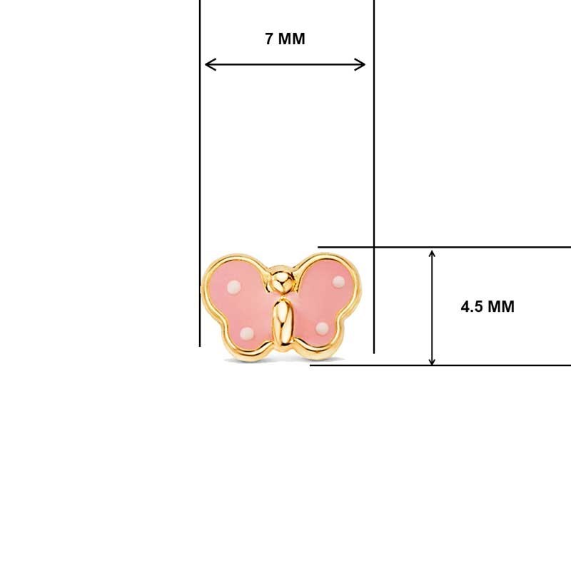 Boucles d'Oreilles Or 18 Carats 750/000 Jaune - Papillons - vue 3