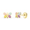 Boucles d'Oreilles Or 18 Carats 750/000 Jaune - Papillons - vue V1