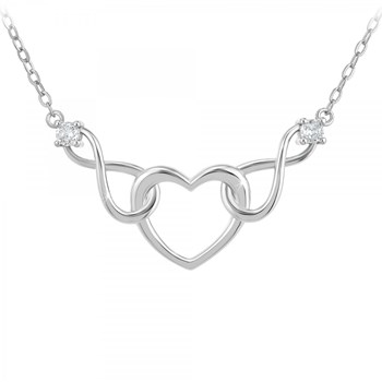 SC Kristallen hart ketting versierd met zirkonia