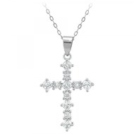 Collier croix SC Crystal orné de  Zirconium