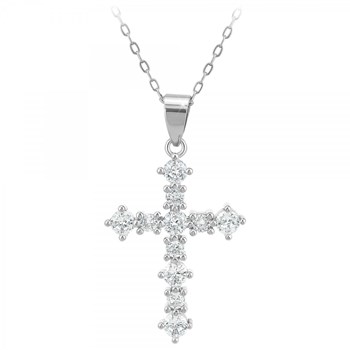 SC Kristallen kruisketting versierd met zirkonia