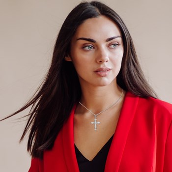 SC Kristallen kruisketting versierd met zirkonia