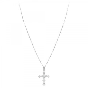 SC Kristallen kruisketting versierd met zirkonia